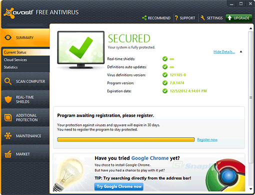 avast screenshot